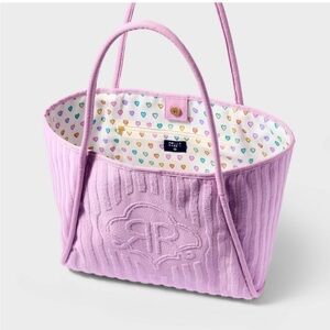 Roller Rabbit x Target  Lavender Terry Cloth Tote with Heart-Print Lining